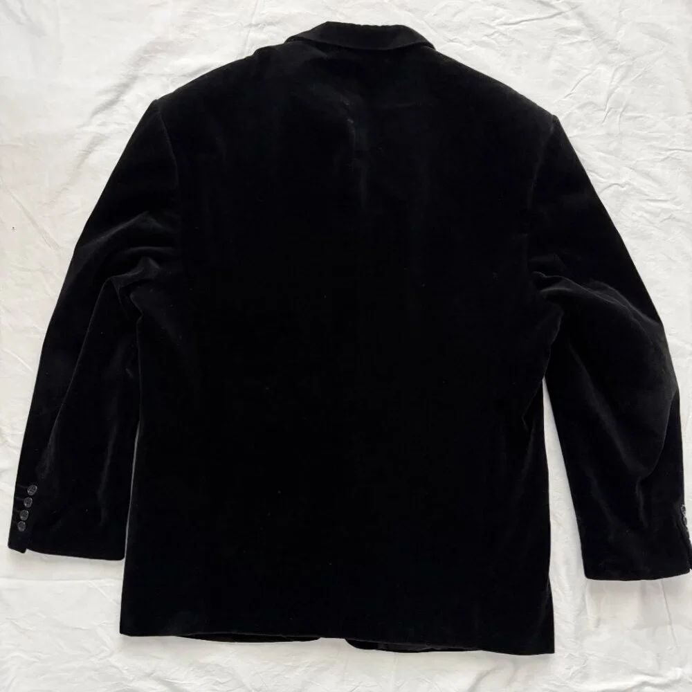VINTAGE Ciro Citterio Black Velvet Blazer Jacket Large / 42 Reg